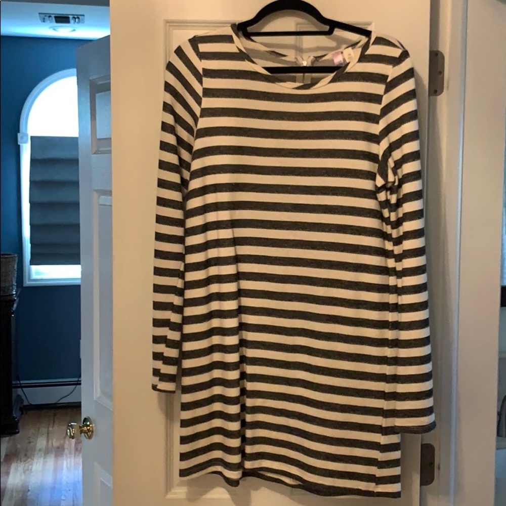 black and white stripped dress.